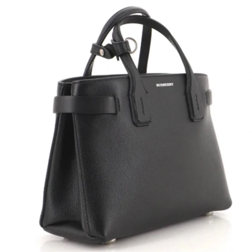 Burberry tote leather small canvas bag - Picture 2 of 8